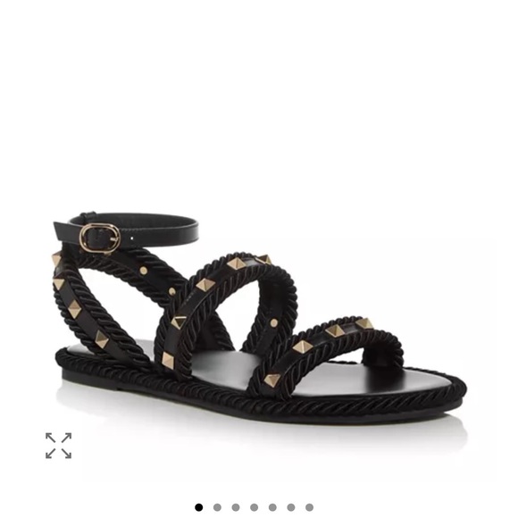 NIB Valentino Garavani Women's Rockstud Espadrille Black Sandals size 9 - Picture 3 of 11